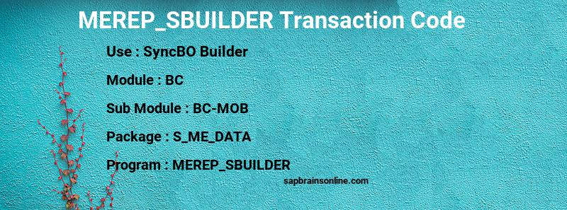 SAP MEREP_SBUILDER transaction code