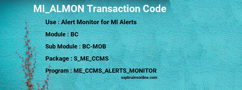 SAP MI_ALMON transaction code
