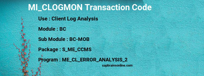 SAP MI_CLOGMON transaction code