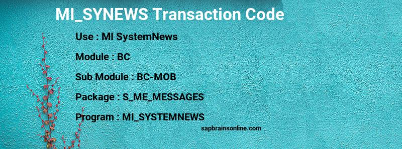 SAP MI_SYNEWS transaction code