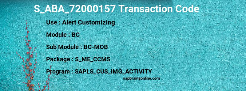 SAP S_ABA_72000157 transaction code