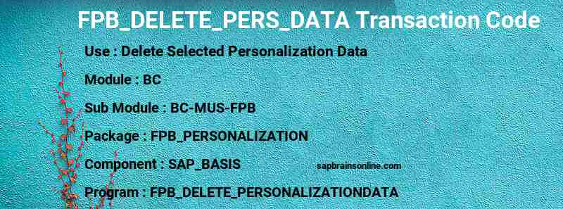 SAP FPB_DELETE_PERS_DATA transaction code
