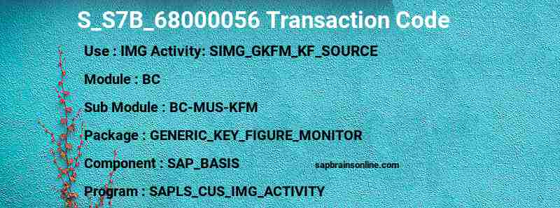 SAP S_S7B_68000056 transaction code