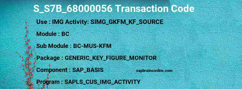 SAP S_S7B_68000056 transaction code
