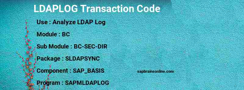SAP LDAPLOG transaction code