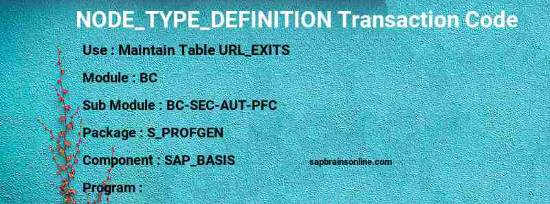 SAP NODE_TYPE_DEFINITION transaction code