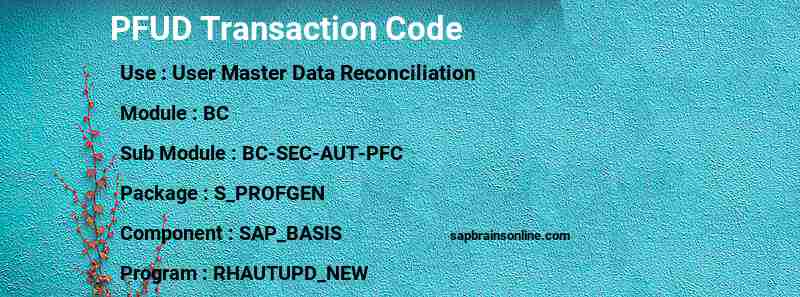 SAP PFUD transaction code