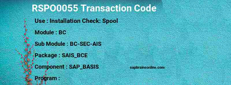 SAP RSPO0055 transaction code