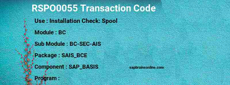 SAP RSPO0055 transaction code