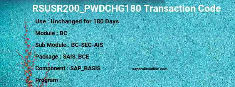 SAP RSUSR200_PWDCHG180 transaction code