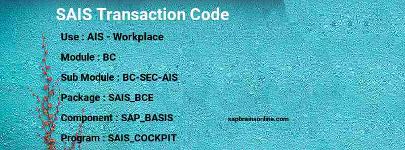 SAP SAIS transaction code