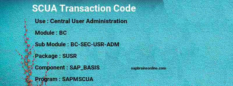 SAP SCUA transaction code