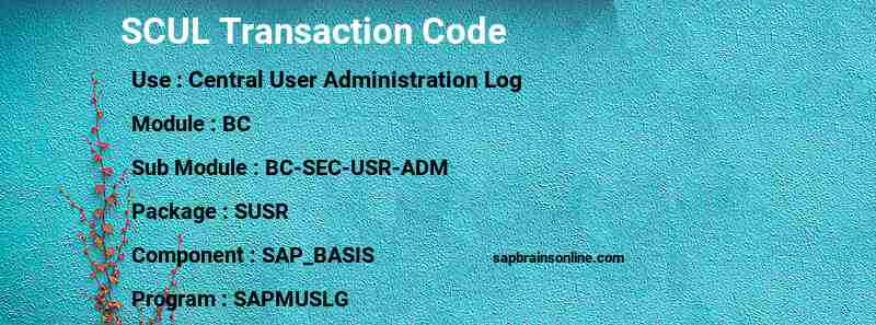 SAP SCUL transaction code