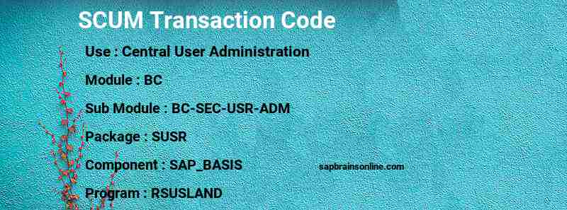 SAP SCUM transaction code