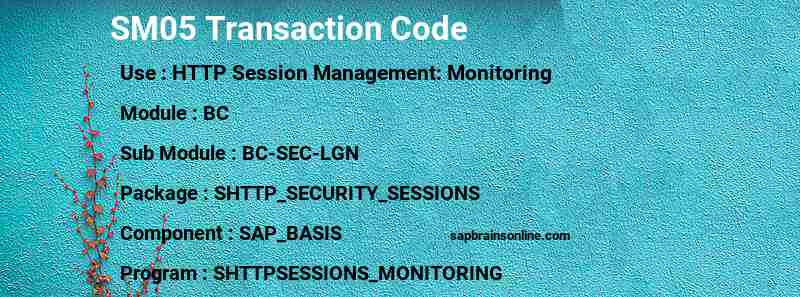 SAP SM05 transaction code