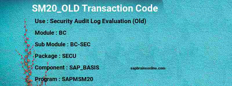 SAP SM20_OLD transaction code