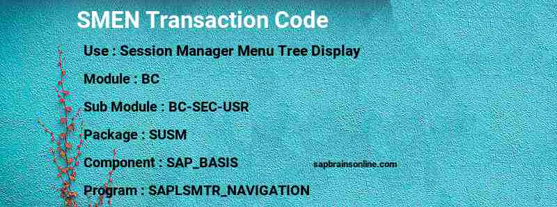 SAP SMEN transaction code