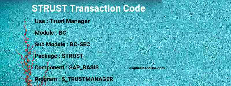SAP STRUST transaction code