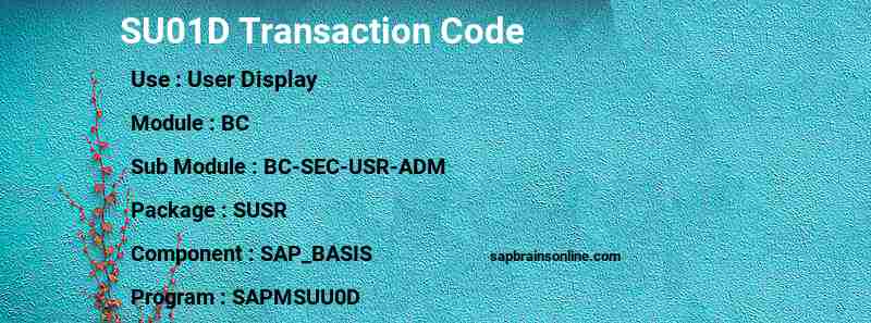 SAP SU01D transaction code