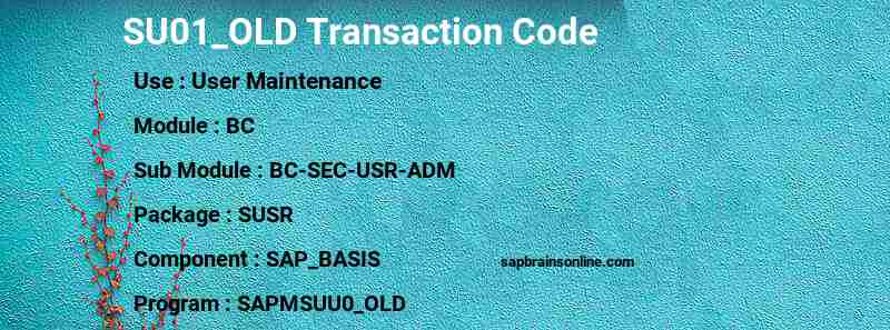 SAP SU01_OLD transaction code