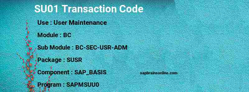 SAP SU01 transaction code