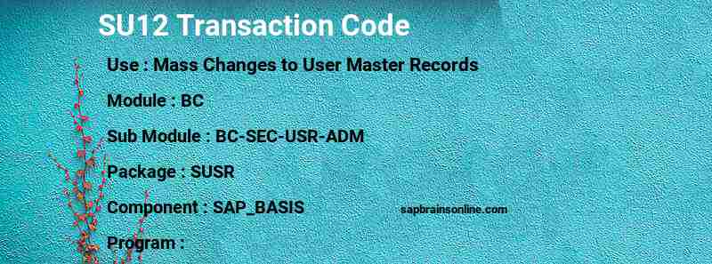 SAP SU12 transaction code