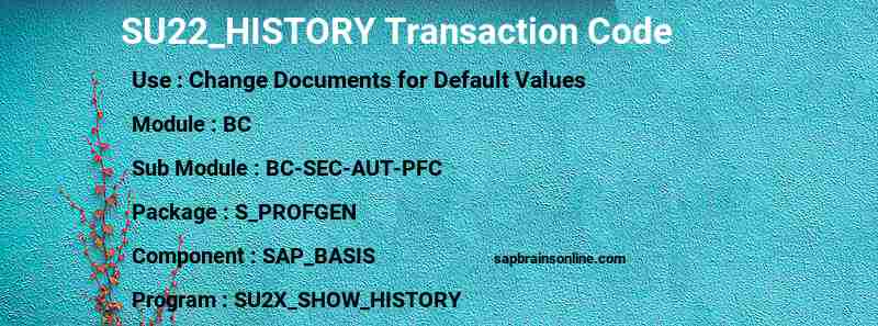 SAP SU22_HISTORY transaction code