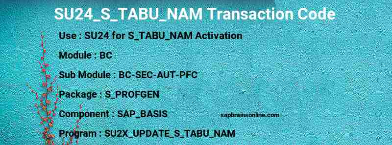 SAP SU24_S_TABU_NAM transaction code