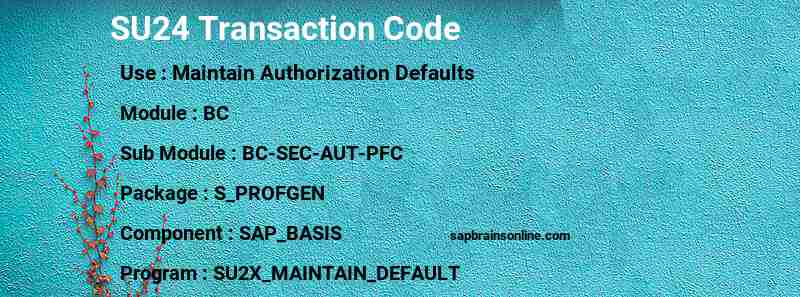 SAP SU24 transaction code