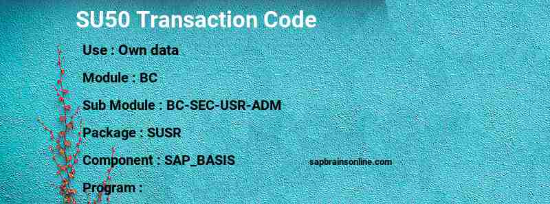 SAP SU50 transaction code