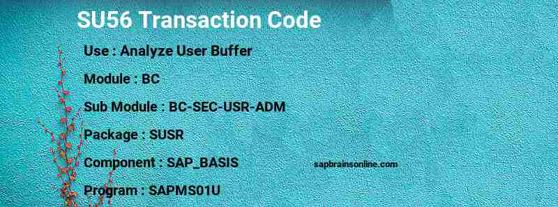 SAP SU56 transaction code