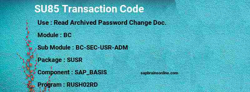 SAP SU85 transaction code
