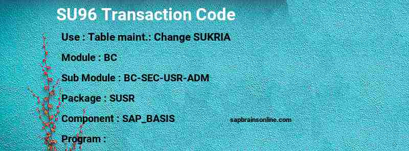 SAP SU96 transaction code