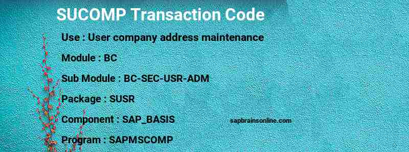 SAP SUCOMP transaction code