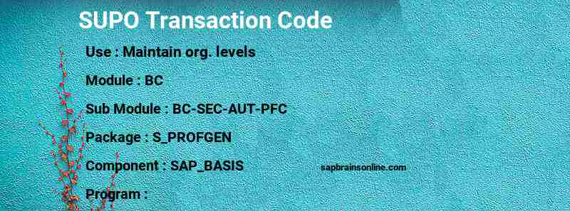 SAP SUPO transaction code