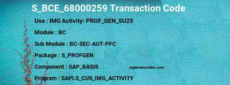 SAP S_BCE_68000259 transaction code