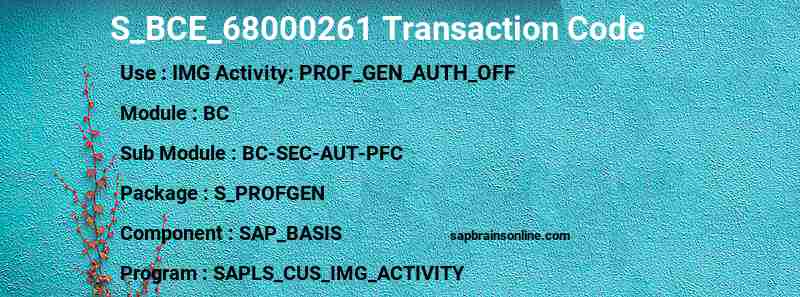 SAP S_BCE_68000261 transaction code