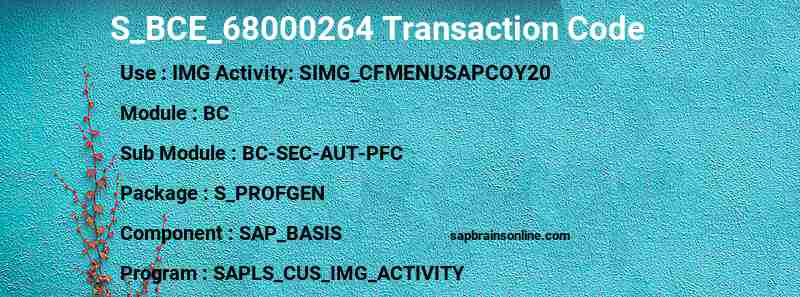SAP S_BCE_68000264 transaction code