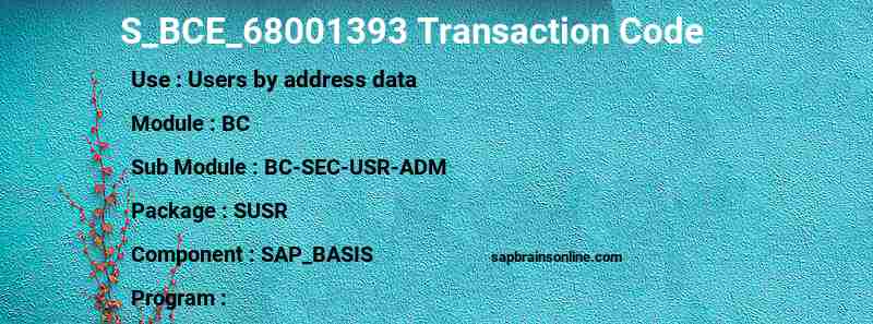 SAP S_BCE_68001393 transaction code