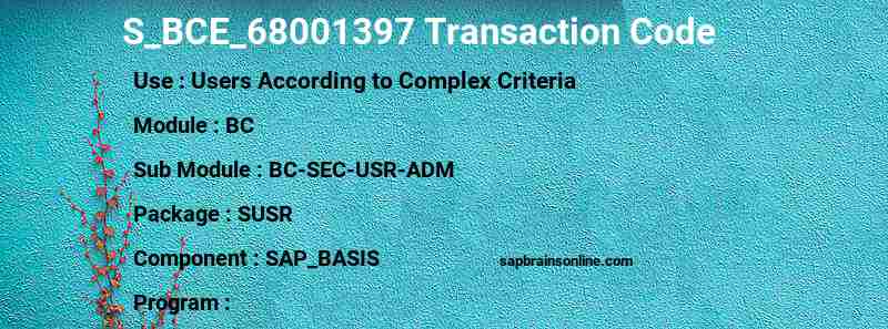 SAP S_BCE_68001397 transaction code