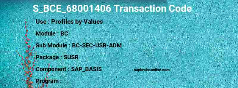 SAP S_BCE_68001406 transaction code