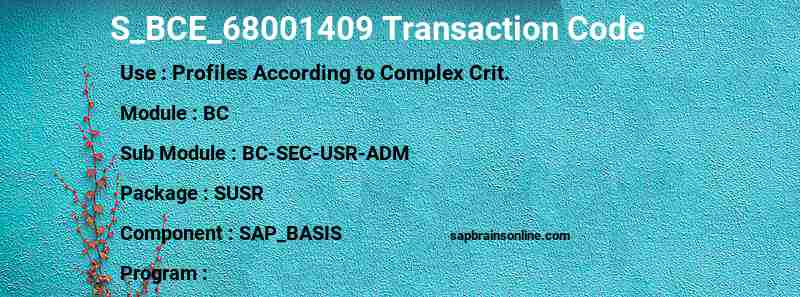 SAP S_BCE_68001409 transaction code