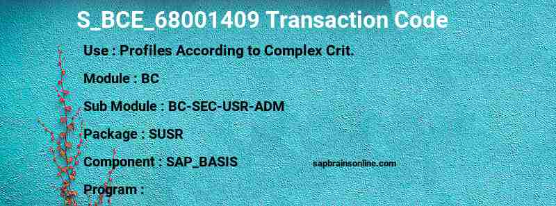 SAP S_BCE_68001409 transaction code