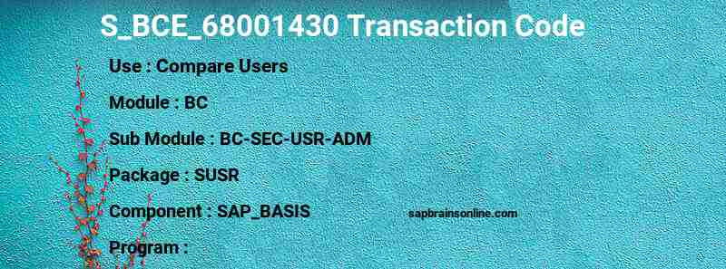 SAP S_BCE_68001430 transaction code