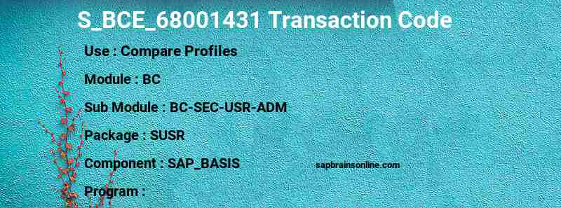 SAP S_BCE_68001431 transaction code