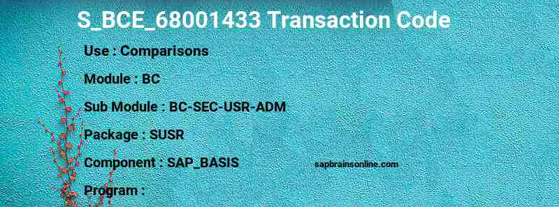 SAP S_BCE_68001433 transaction code