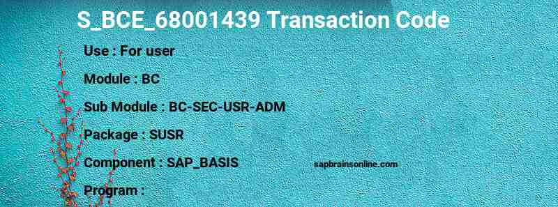 SAP S_BCE_68001439 transaction code
