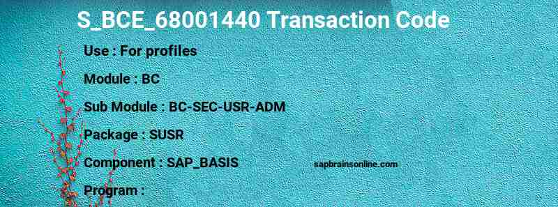 SAP S_BCE_68001440 transaction code