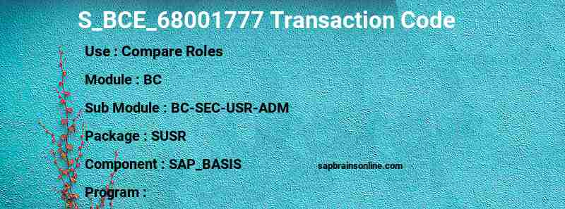 SAP S_BCE_68001777 transaction code