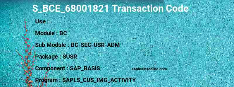 SAP S_BCE_68001821 transaction code